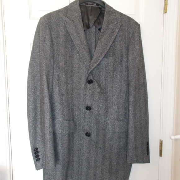 Haberdash Bespoke Virgin Wool Herringbone Topcoat - Picture 1 of 6